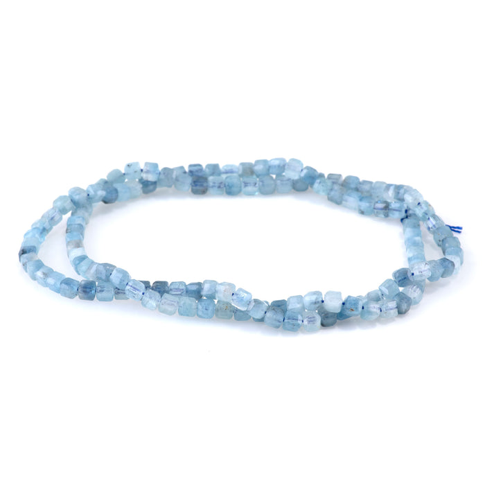 Aquamarine 3mm Table Cut Cube AAA - 15-16 Inch
