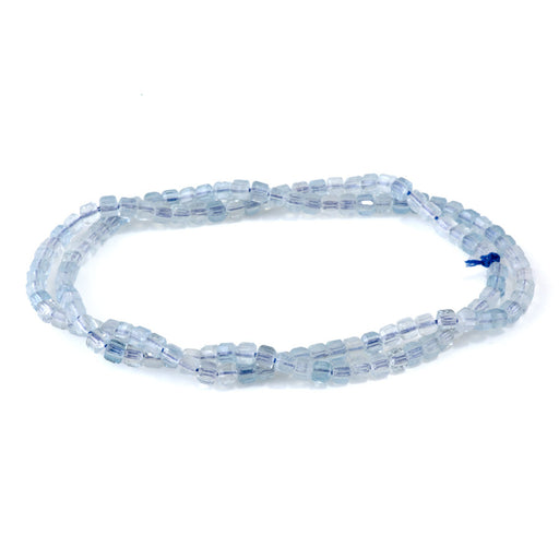 This is a Dakota Stones 3mm Aquamarine Gemstone strand with AAA grade table-cut cube beads in 15-16 inch strand.