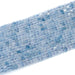 This is a Dakota Stones 3mm Aquamarine Gemstone strand with AAA grade table-cut cube beads in 15-16 inch strand.