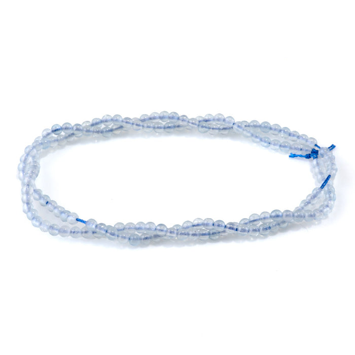 This is a Dakota Stones 3mm Aquamarine Gemstone strand with A grade round beads in 15-16 inch strand.