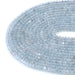 This is a Dakota Stones 3x4mm Aquamarine Gemstone strand with AAA grade faceted rondelle beads in 15-16 inch strand.
