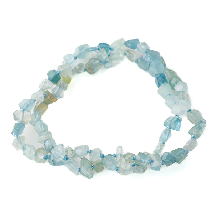 Aquamarine 4-10mm Simple Cut Nugget 15-16 Inch