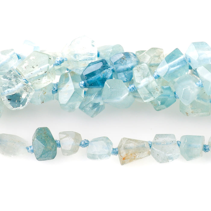 Aquamarine 4-10mm Simple Cut Nugget 15-16 Inch