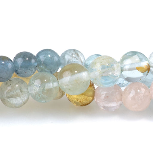 This is a Dakota Stones 4-5mm Aquamarine Gemstone strand with round beads in 15-16 inch strand.