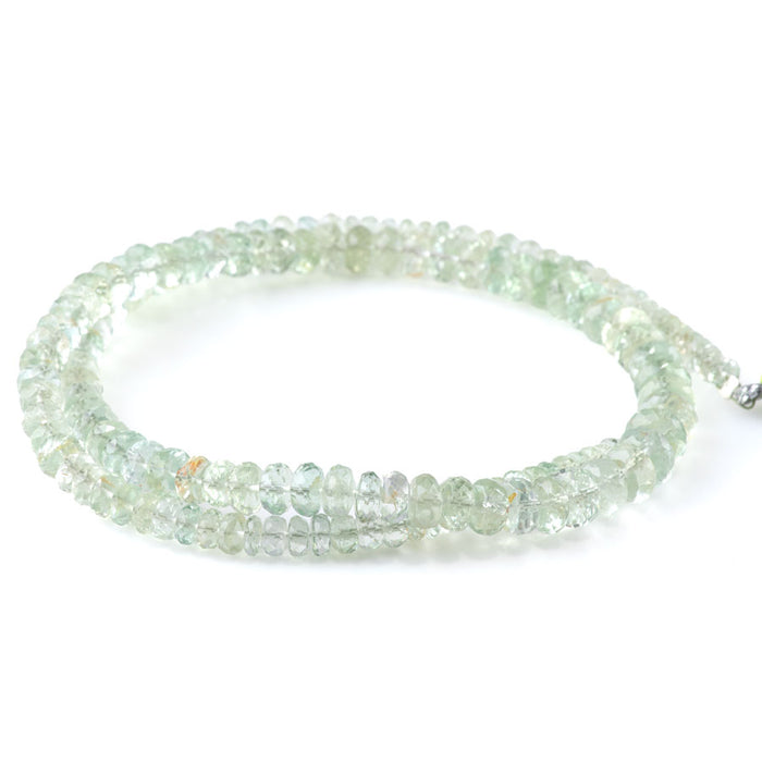 Green Aquamarine 4-8mm Faceted Rondelle - 15-16 Inch