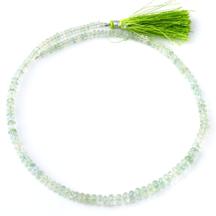 Green Aquamarine 4-8mm Faceted Rondelle - 15-16 Inch