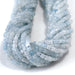 This is a Dakota Stones 4mm Aquamarine Gemstone strand with table-cut cube beads in 15-16 inch strand.