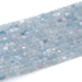 This is a Dakota Stones 4mm Aquamarine Gemstone strand with table-cut cube beads in 15-16 inch strand.