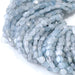 This is a Dakota Stones 4mm Aquamarine Gemstone strand with A grade faceted coin beads in 15-16 inch strand.