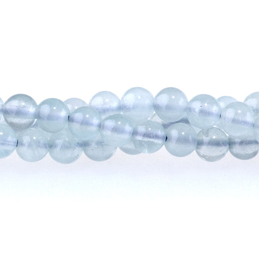 This is a Dakota Stones 4mm Aquamarine Gemstone strand with A grade round beads in 15-16 inch strand.