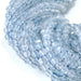 This is a Dakota Stones 4mm Aquamarine Gemstone strand with natural AAA grade faceted round beads in 15-16 inch strand.