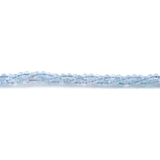 This is a Dakota Stones 4mm Aquamarine Gemstone strand with natural AAA grade faceted round beads in 15-16 inch strand.