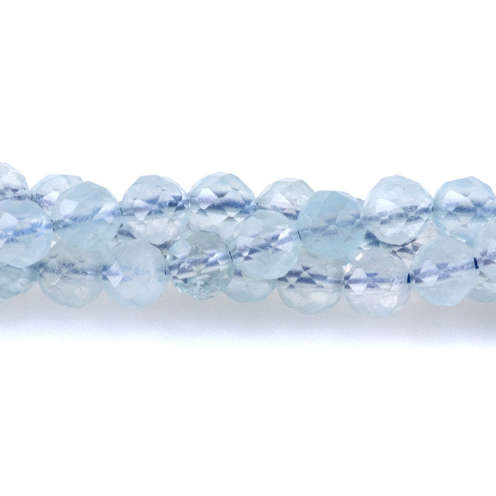 Aquamarine Natural 4mm Faceted Round AAA Grade - 15-16 Inch