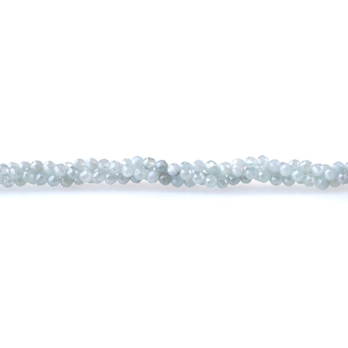 Aquamarine Plated 4mm Round Faceted - 15-16 Inch - CLEARANCE