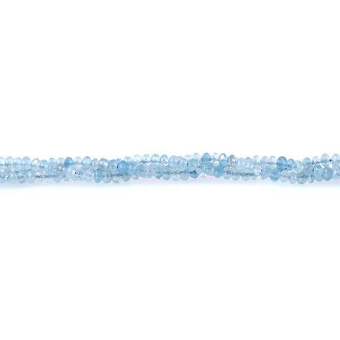 Aquamarine 3x4mm Faceted Rondelle AAA Grade - 15-16 Inch