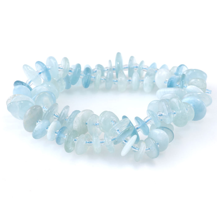 Aquamarine 5x8mm Chip - 15-16 Inch