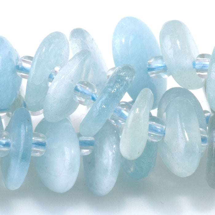 Aquamarine 5x8mm Chip - 15-16 Inch