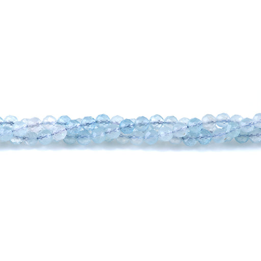 This is a Dakota Stones 6mm Aquamarine Gemstone strand with AAA grade faceted round beads in 15-16 inch strand.