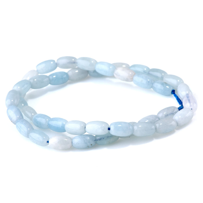 Aquamarine 6x10mm Barrel A Grade - 15-16 Inch