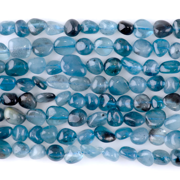 Devil Aquamarine 7x9-8x10mm Pebble A Grade - 15-16-Inch