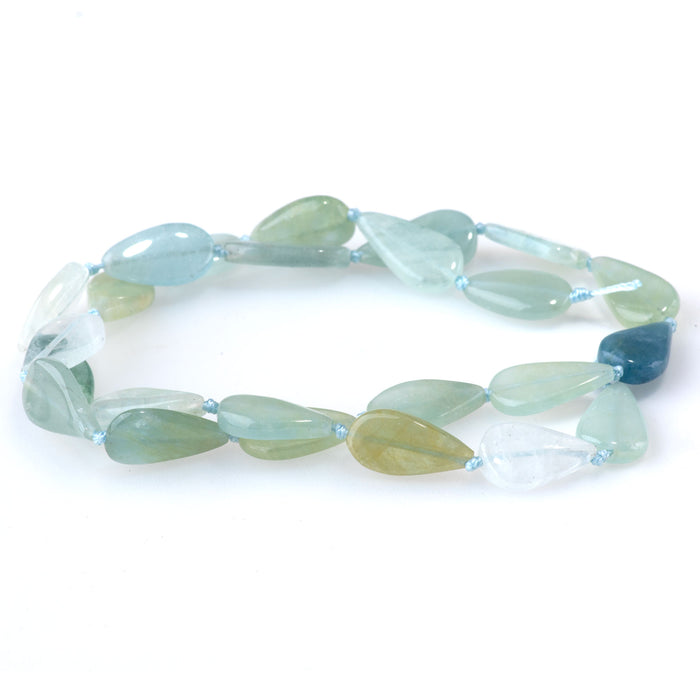 Aquamarine 8x15-9x18mm Tear Drop A Grade - 15-16 Inch