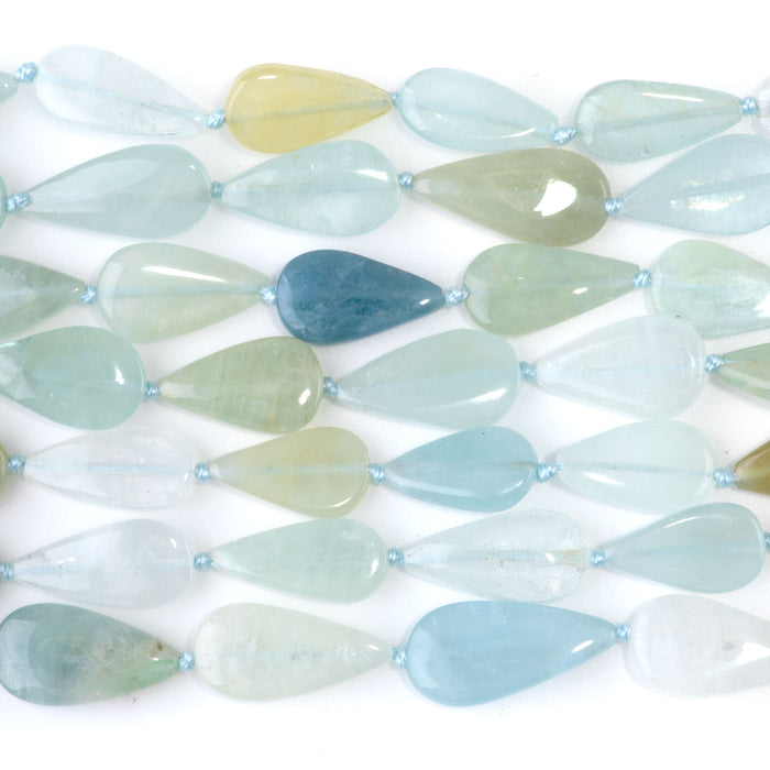Aquamarine 8x15-9x18mm Tear Drop A Grade - 15-16 Inch