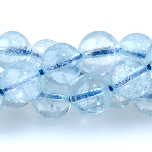 This is a Dakota Stones 8mm Aquamarine Gemstone strand with AAA grade round beads in 15-16 inch strand.