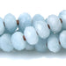 This is a Dakota Stones 8mm Fdc Aquamarine Diamond Cut Large Gemstone strand with faceted rondelle beads in 8 inch strand.