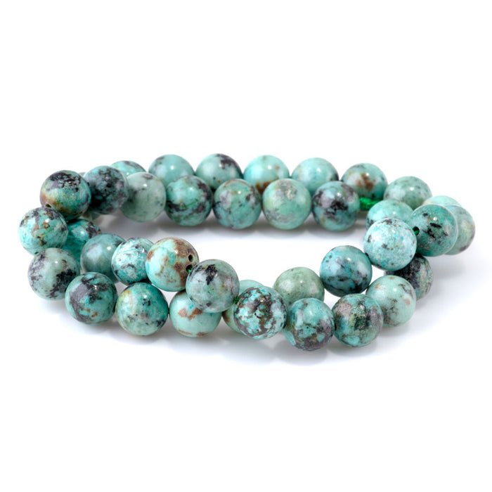 African Turquoise 10mm Round AAA Grade - 15-16 Inch