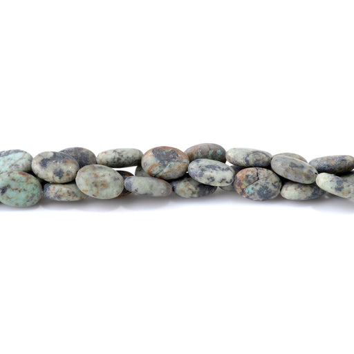 This is a Dakota Stones African Turquoise Gemstone strand with matte oval beads in 8 inch strand.