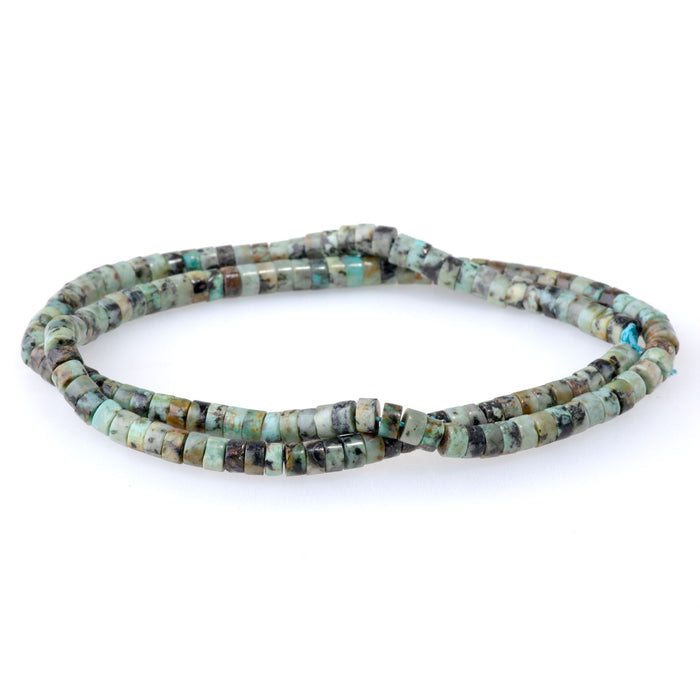 African Turquoise 2x4mm Heishi - 15-16 Inch