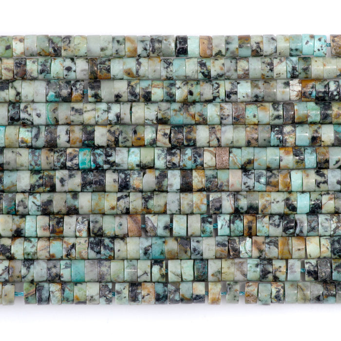 African Turquoise 2x4mm Heishi - 15-16 Inch