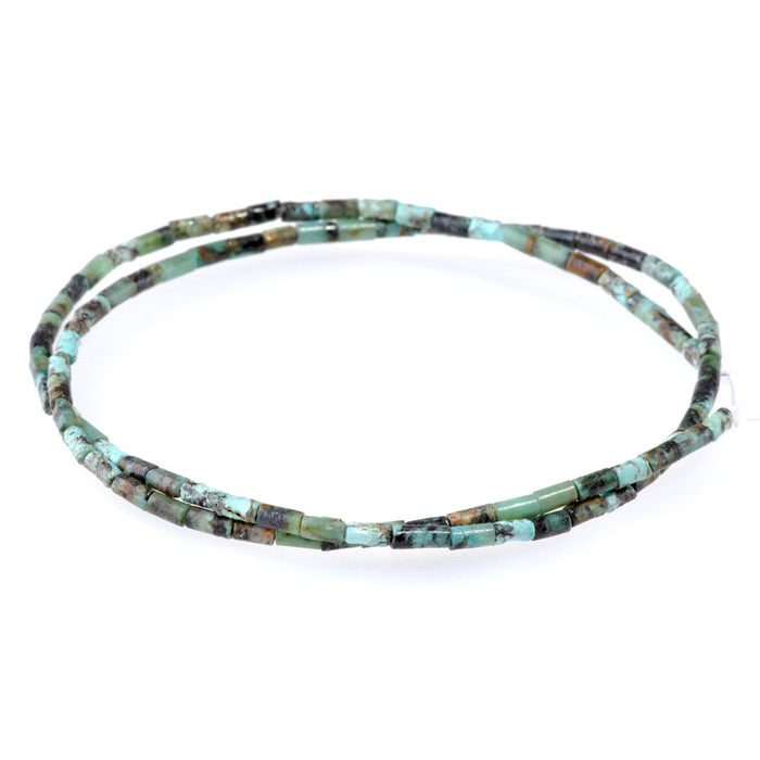 African Turquoise 2x4mm Tube Beads - 15-16 Inch