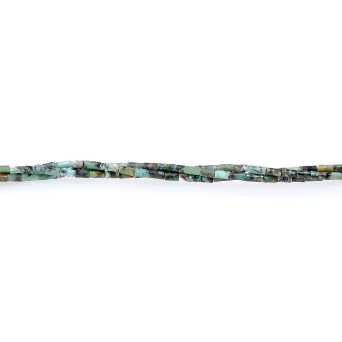 African Turquoise 2x4mm Tube Beads - 15-16 Inch