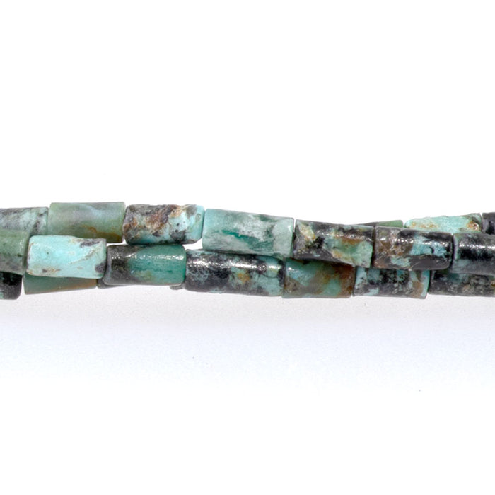 African Turquoise 2x4mm Tube Beads - 15-16 Inch