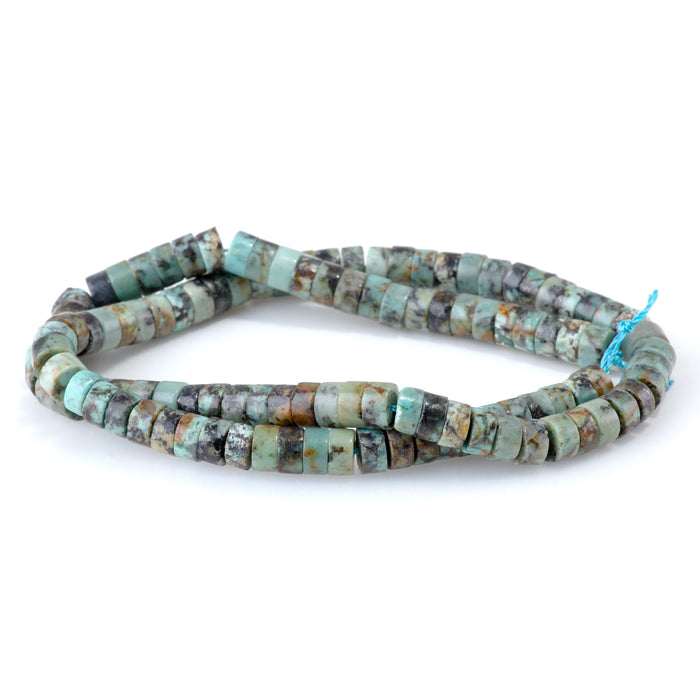 African Turquoise 3x6mm Heishi - 15-16 Inch
