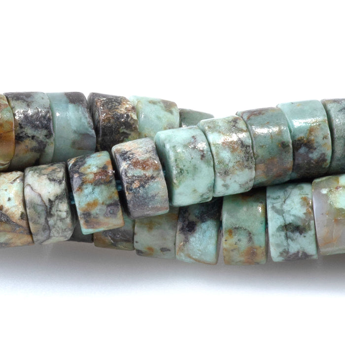 African Turquoise 3x6mm Heishi - 15-16 Inch