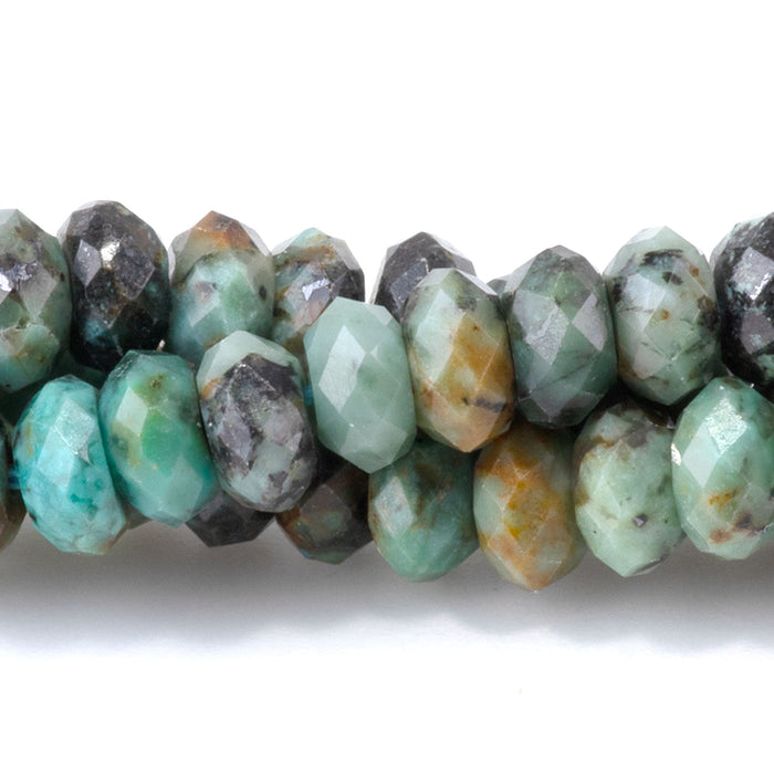 African Turquoise 3x6mm Faceted Rondelle - 15-16 Inch