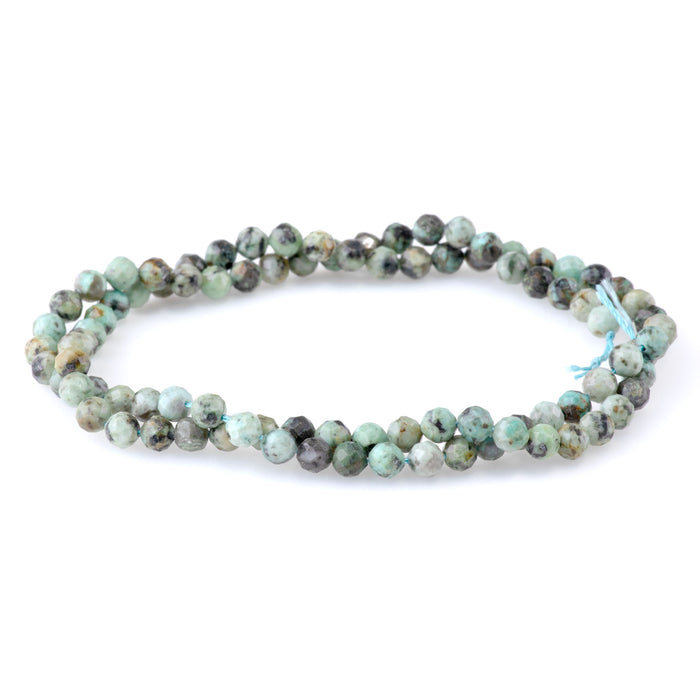 African Turquoise 4mm Microfaceted Round - 15-16 Inch