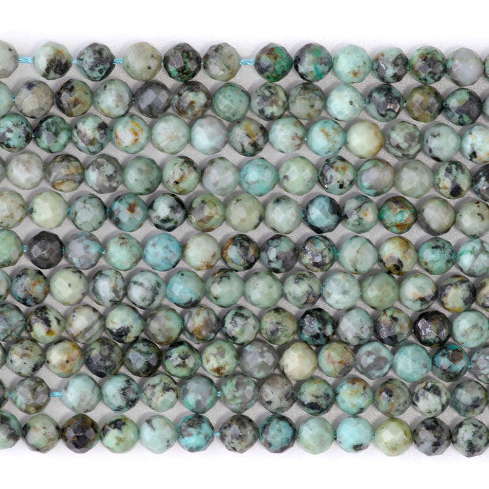 African Turquoise 4mm Microfaceted Round - 15-16 Inch