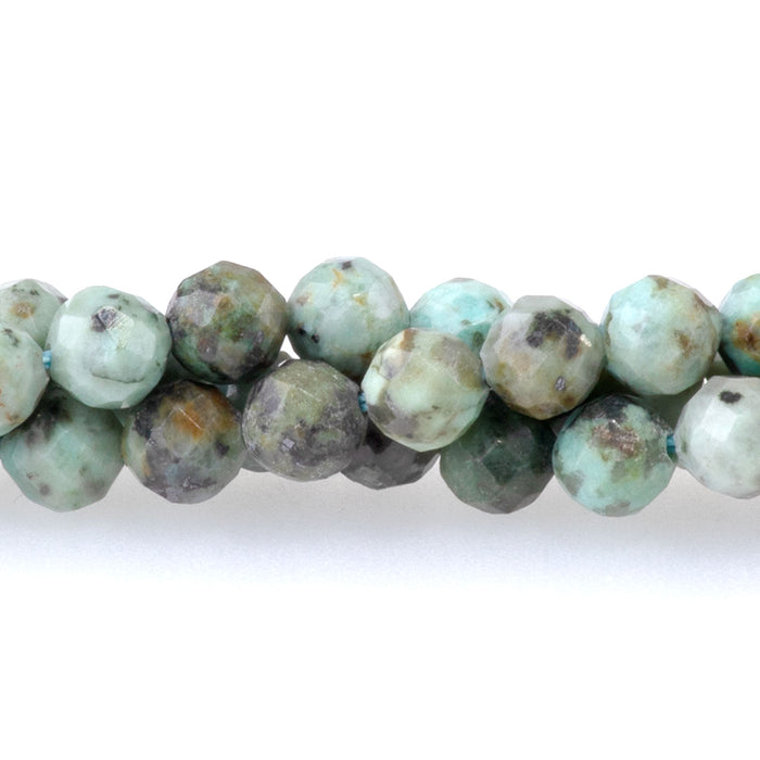 African Turquoise 4mm Microfaceted Round - 15-16 Inch
