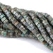 This is a Dakota Stones 6mm African Turquoise Large Hole Gemstone strand with faceted hexagon beads in 8 inch strand.