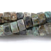 This is a Dakota Stones 6mm African Turquoise Large Hole Gemstone strand with faceted hexagon beads in 8 inch strand.