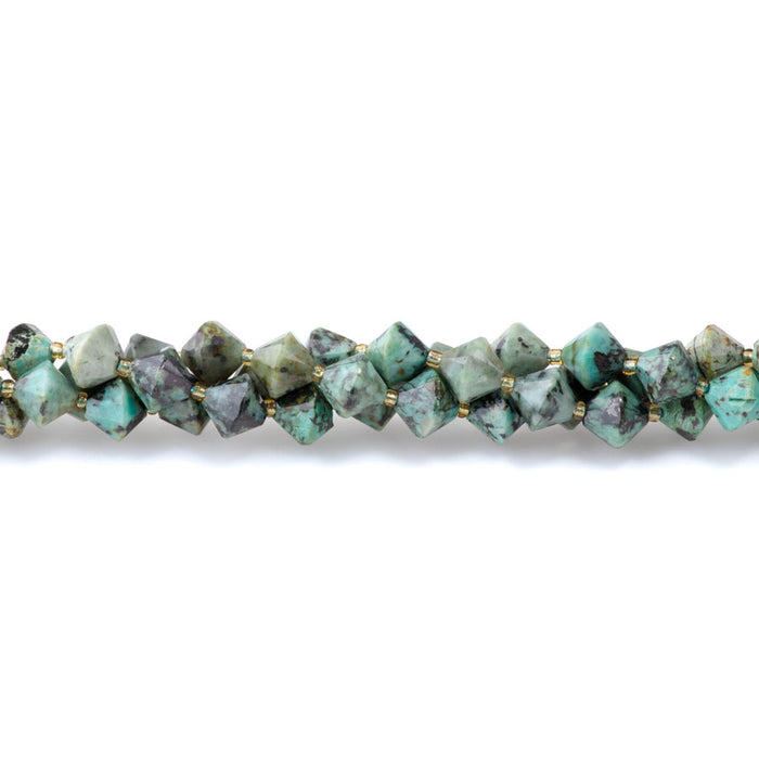 African Turquoise 8mm Faceted Bicone - 15-16 Inch