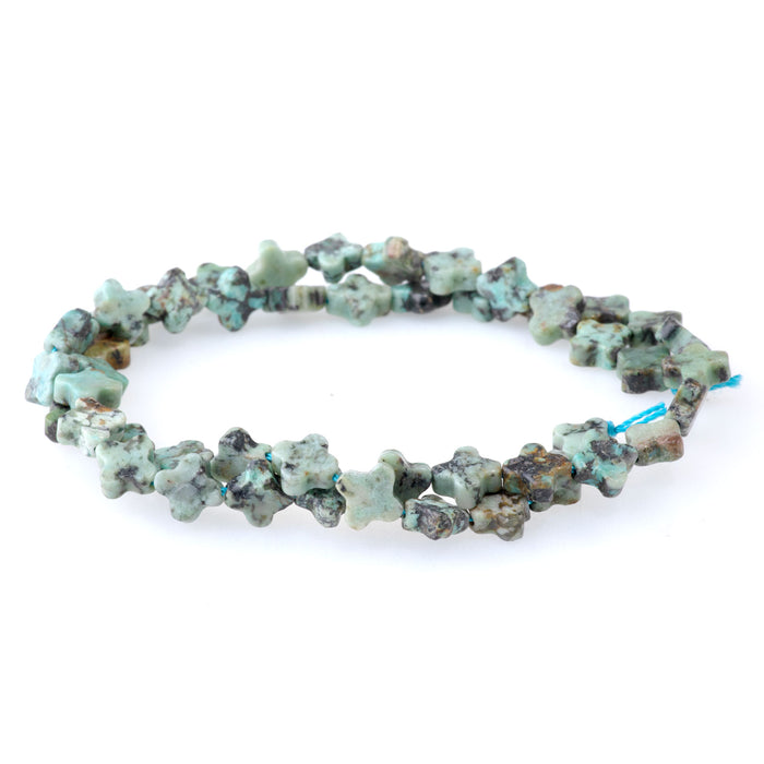African Turquoise 8mm Cross - 15-16 Inch