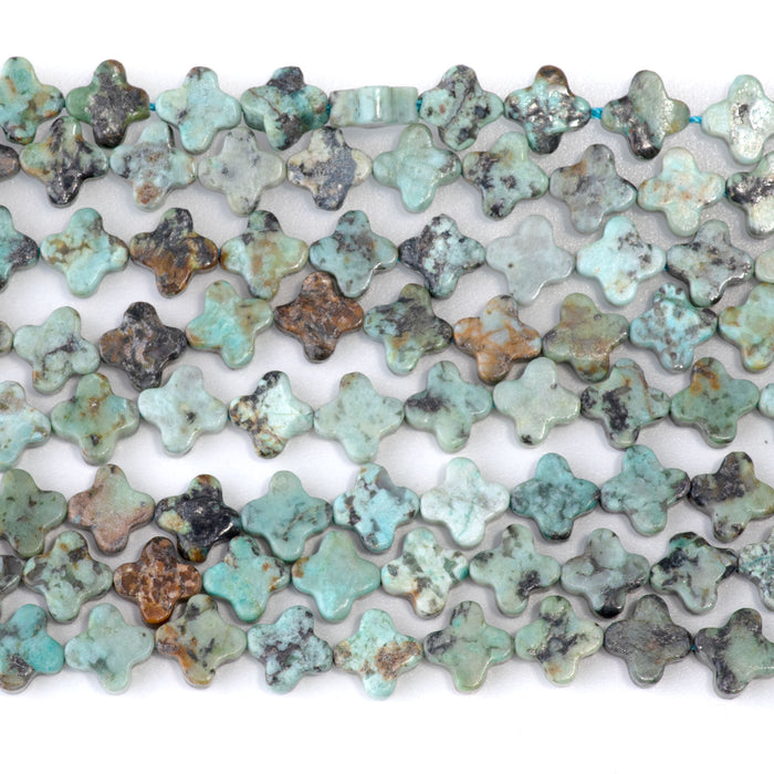 African Turquoise 8mm Cross - 15-16 Inch
