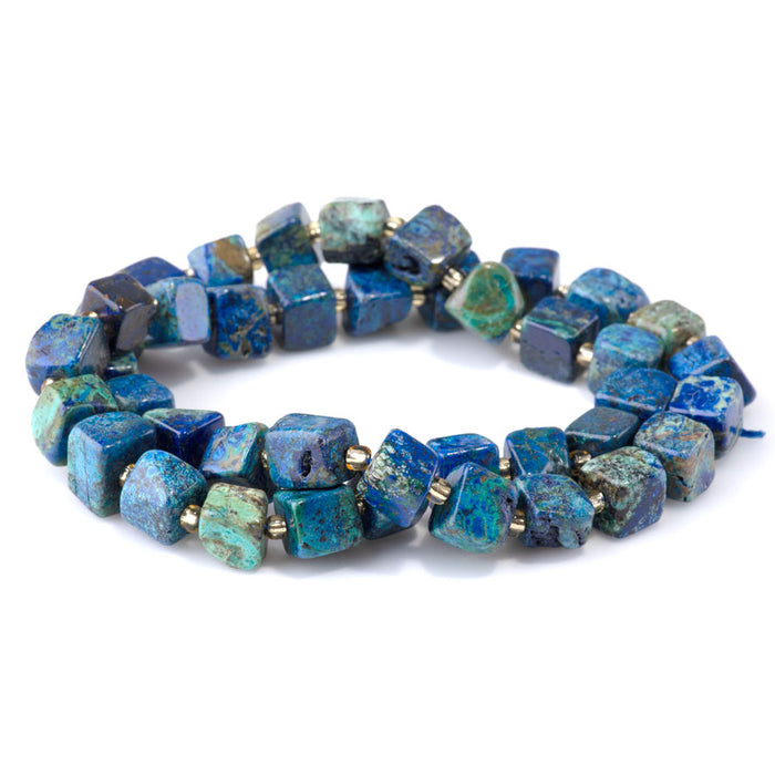 Azurite 7-8mm Irregular Cube - 15-16 Inch