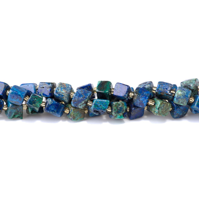 Azurite 7-8mm Irregular Cube - 15-16 Inch