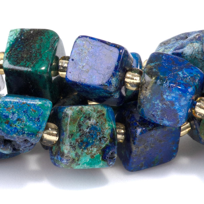 Azurite 7-8mm Irregular Cube - 15-16 Inch