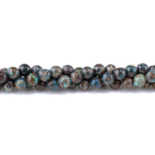 This is a Dakota Stones 8mm Azurite Malachite Gemstone strand with round beads.